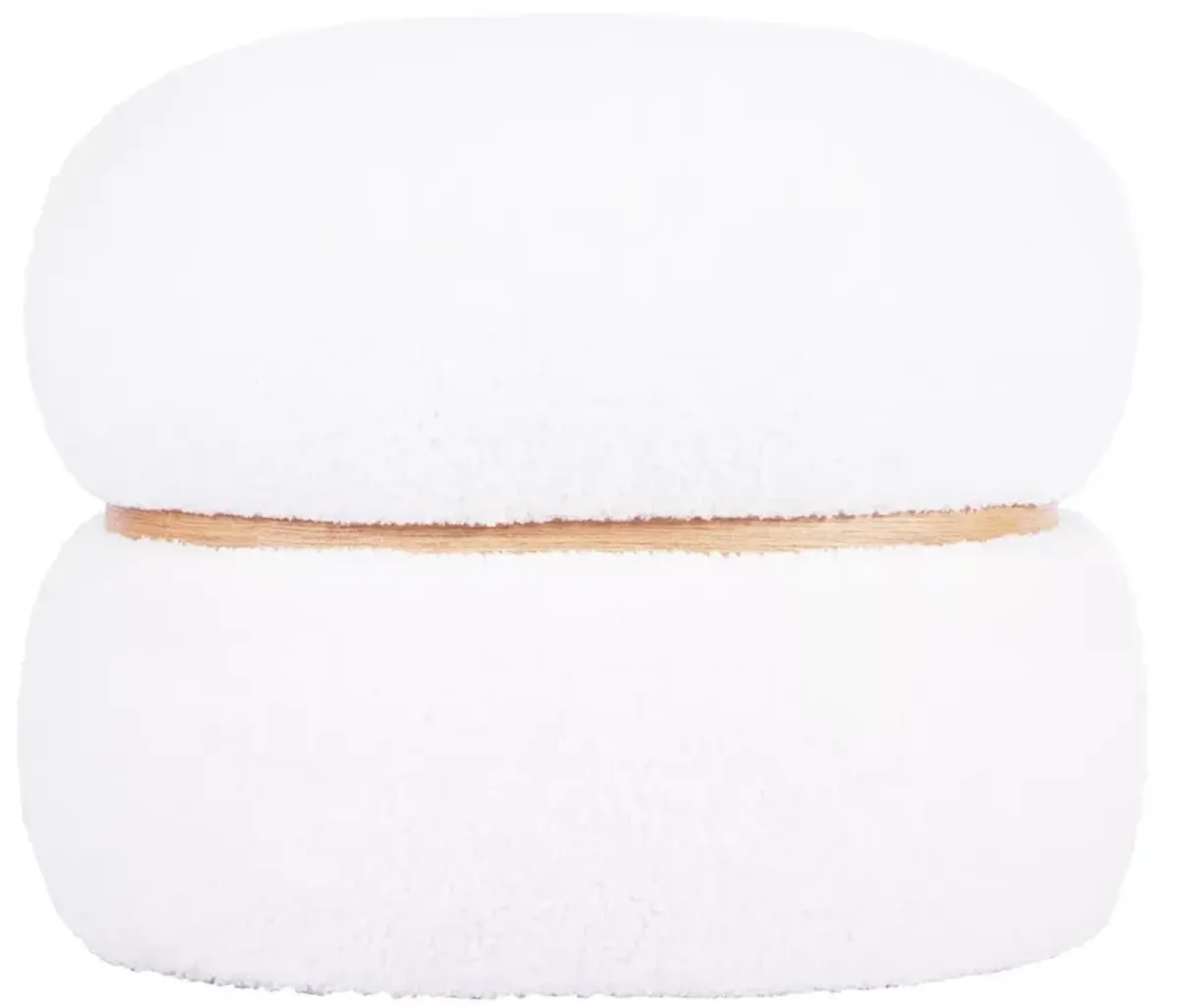 TOV Furniture Helga Faux Shearling Oval Ottoman