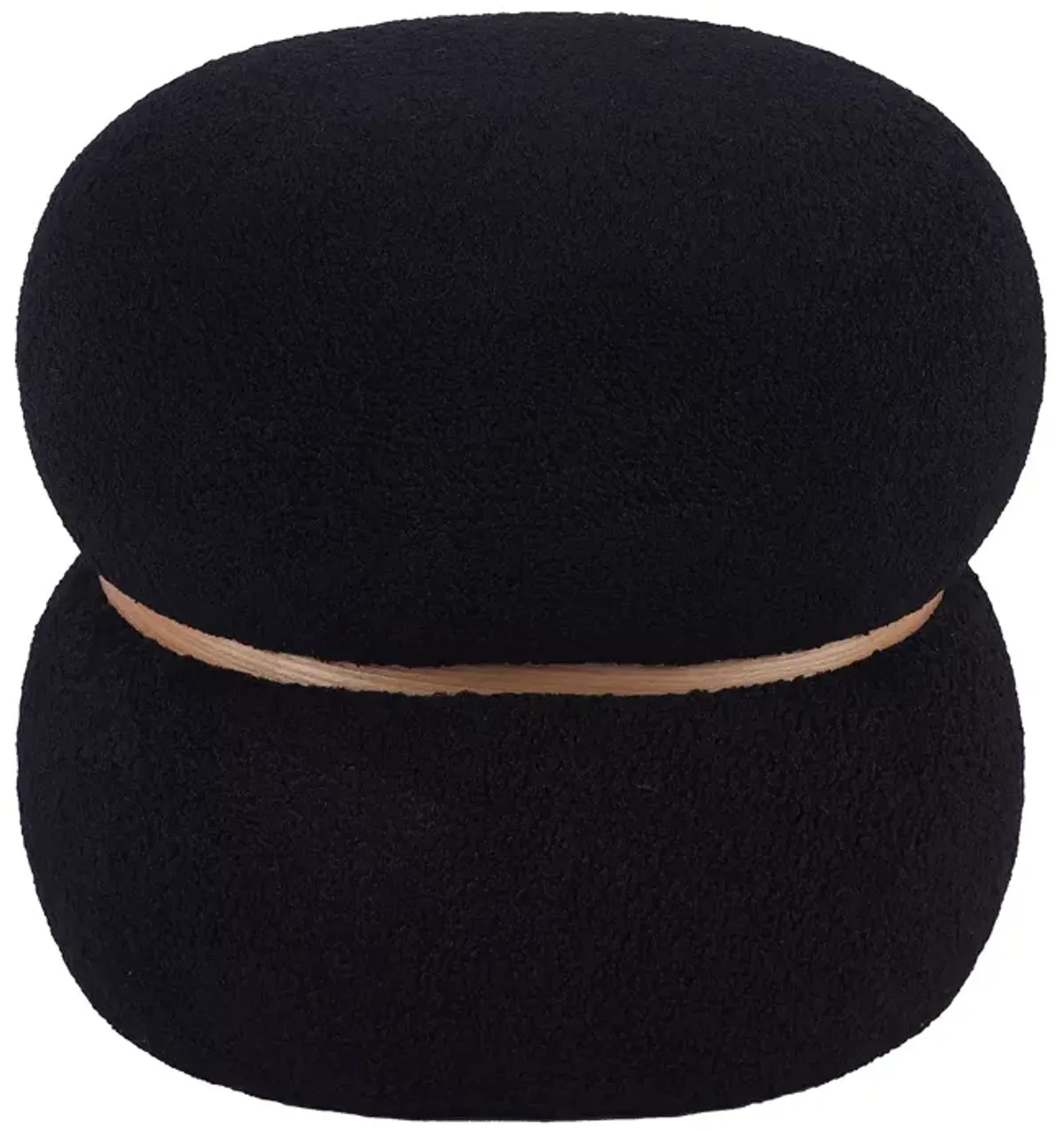 TOV Furniture Helga Faux Shearling Oval Ottoman