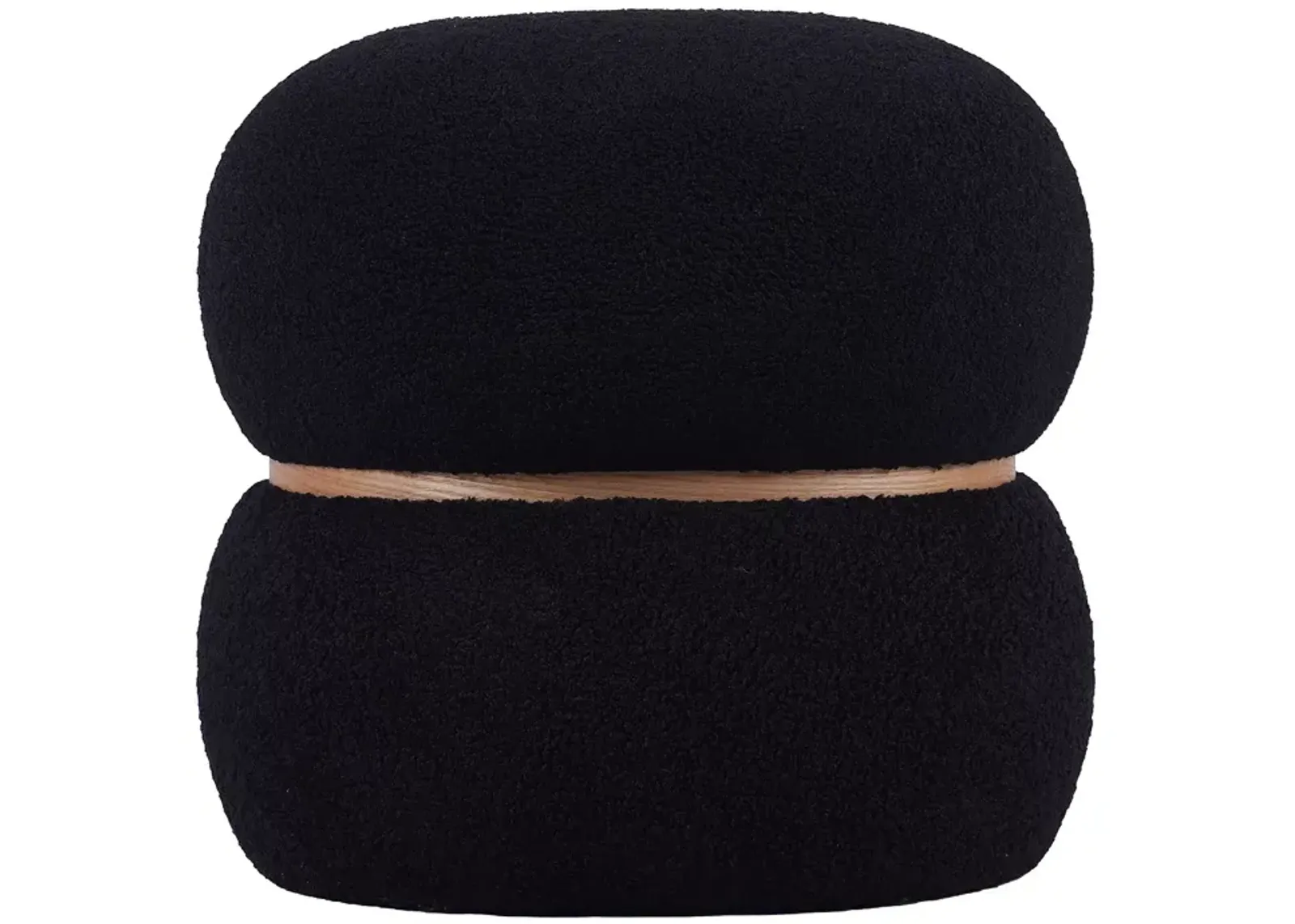 TOV Furniture Helga Faux Shearling Oval Ottoman