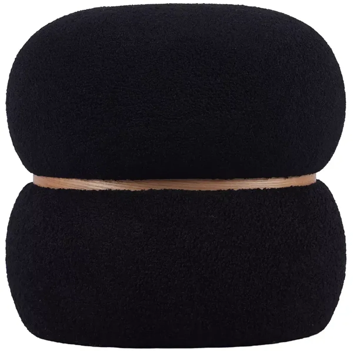 TOV Furniture Helga Faux Shearling Oval Ottoman