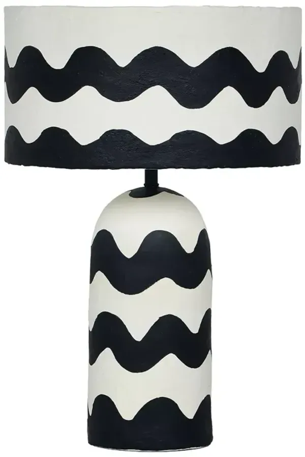 TOV Furniture Tropea Black Waves Papier Mache Table Lamp