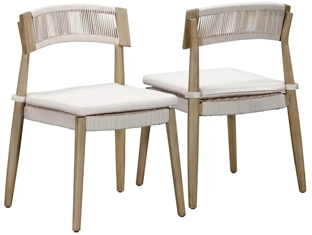 TOV Furniture Gata Cream Outdoor Dining Chair, Set of 2