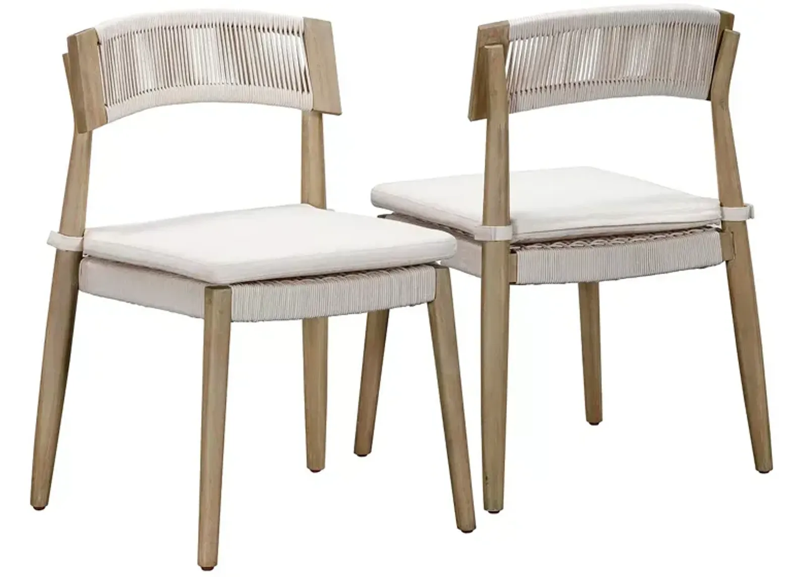 TOV Furniture Gata Cream Outdoor Dining Chair, Set of 2