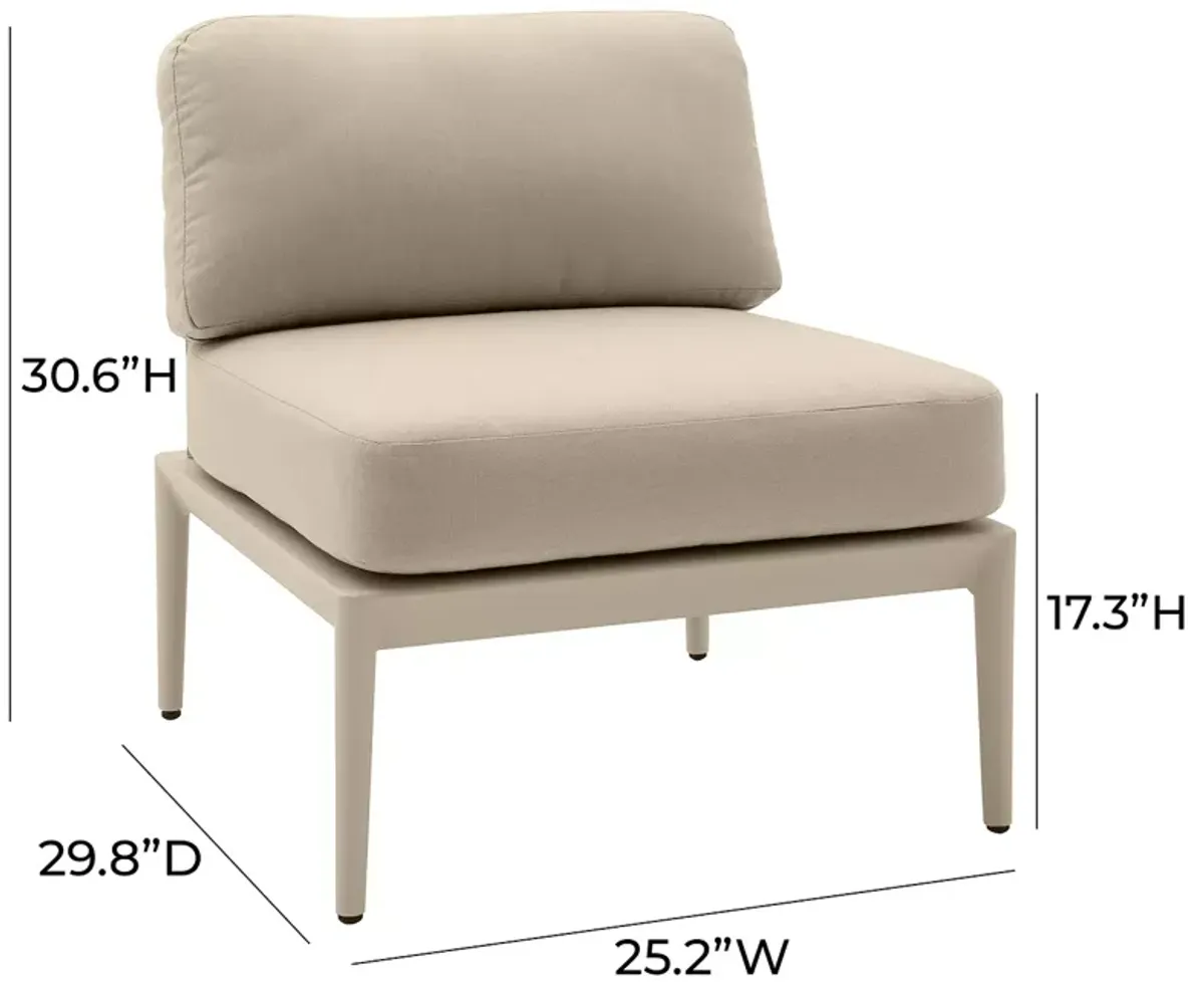 TOV Furniture Kapri Taupe Modular Outdoor Armless Chair