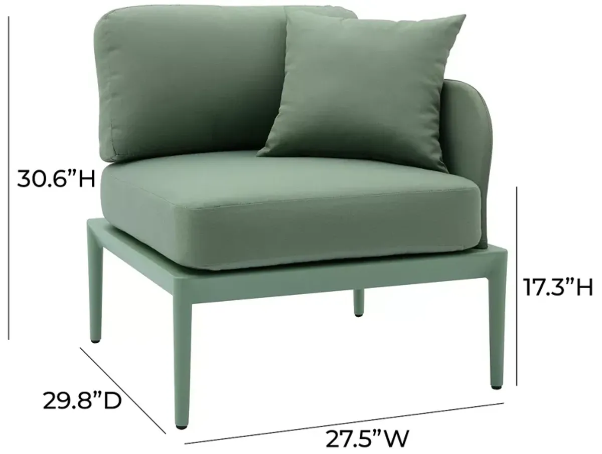 TOV Furniture Kapri Moss Green Modular Outdoor RAF Corner Seat