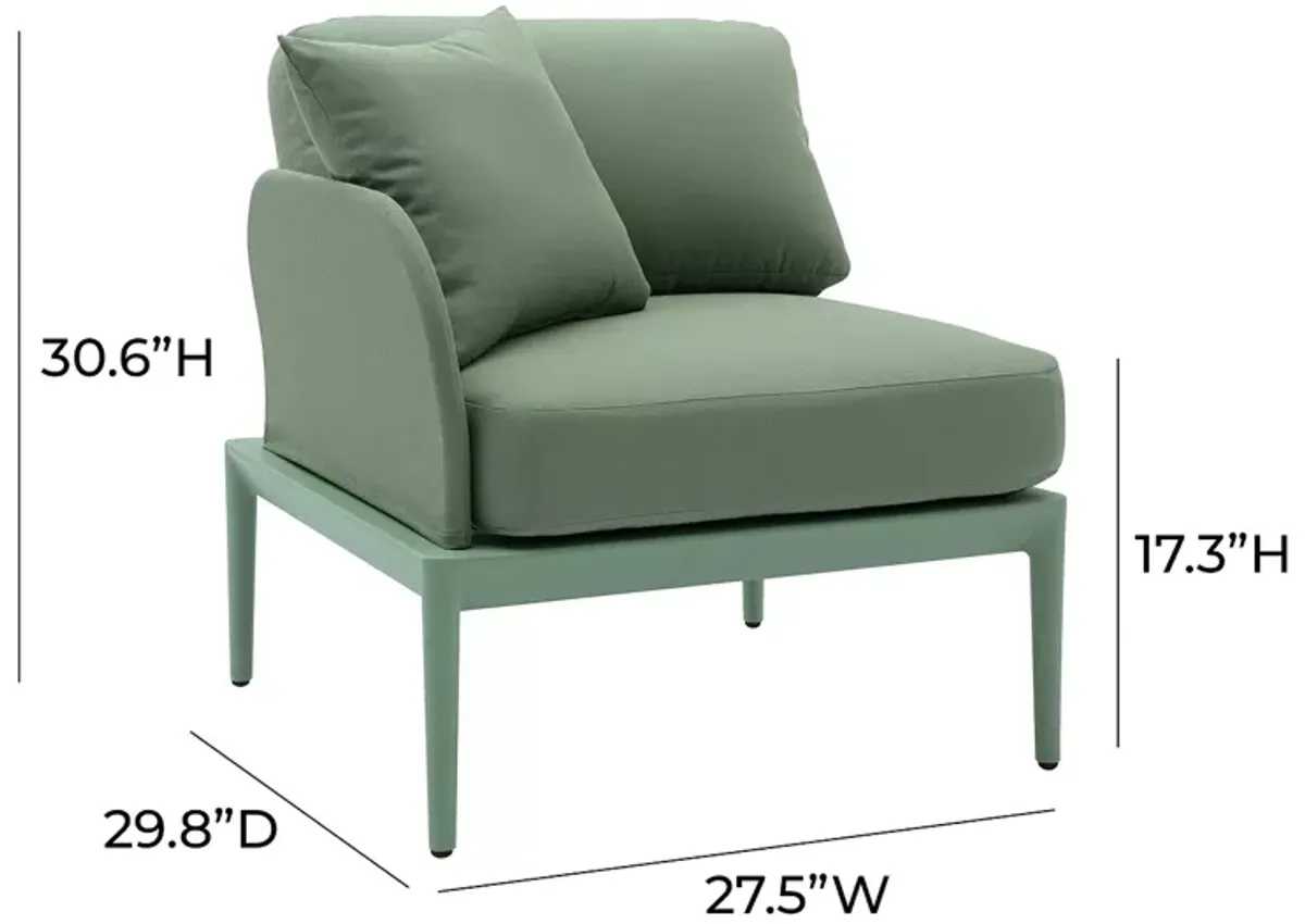 TOV Furniture Kapri Moss Green Modular Outdoor LAF Corner Seat