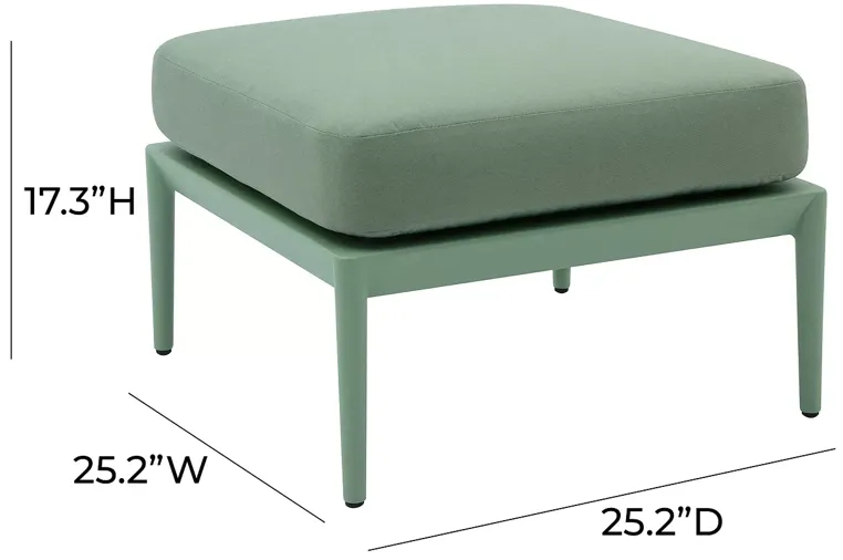 TOV Furniture Kapri Moss Green Outdoor Ottoman