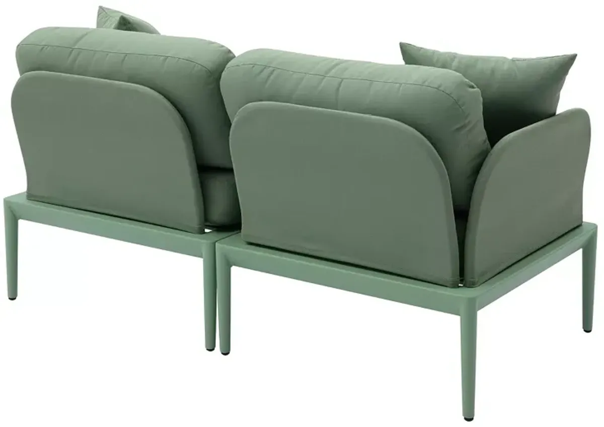 TOV Furniture Kapri Moss Green Modular Outdoor Loveseat