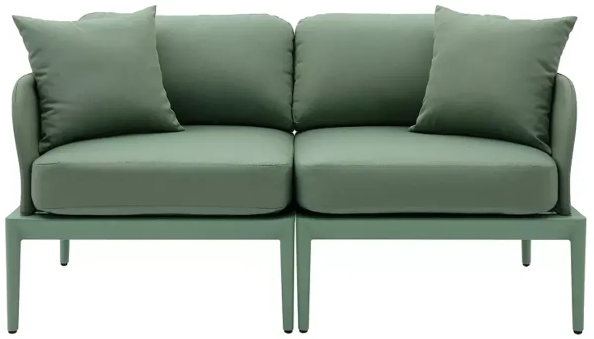 TOV Furniture Kapri Moss Green Modular Outdoor Loveseat