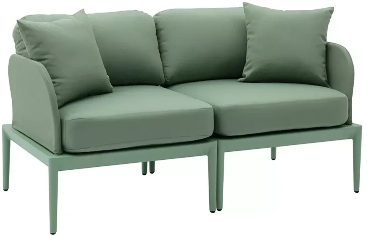 TOV Furniture Kapri Moss Green Modular Outdoor Loveseat