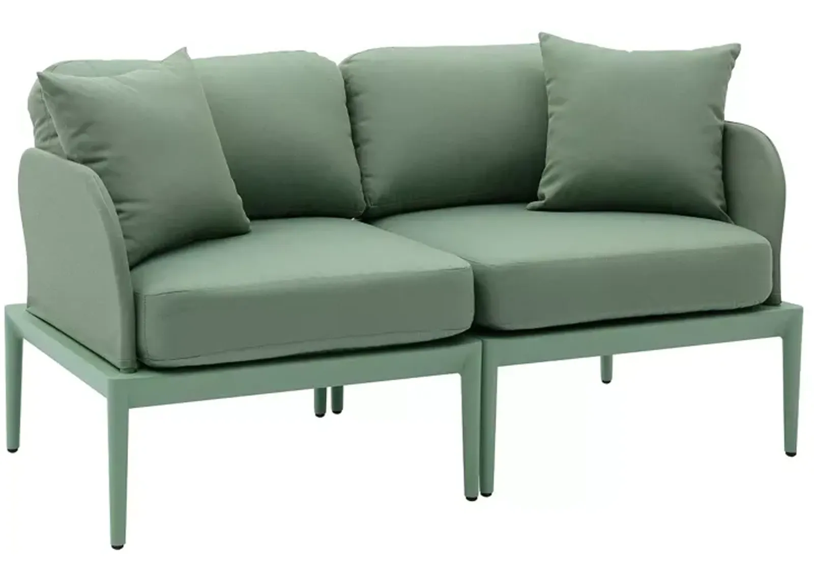 TOV Furniture Kapri Moss Green Modular Outdoor Loveseat