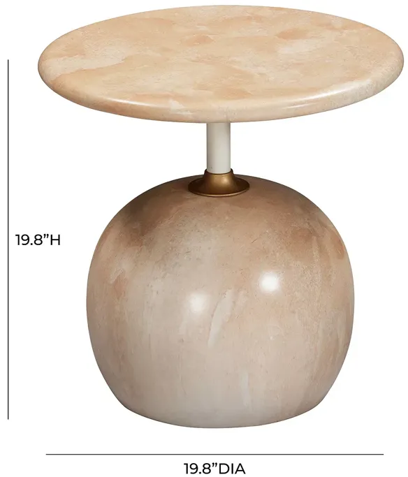 TOV Furniture Mire Rose Faux Marble Side Table