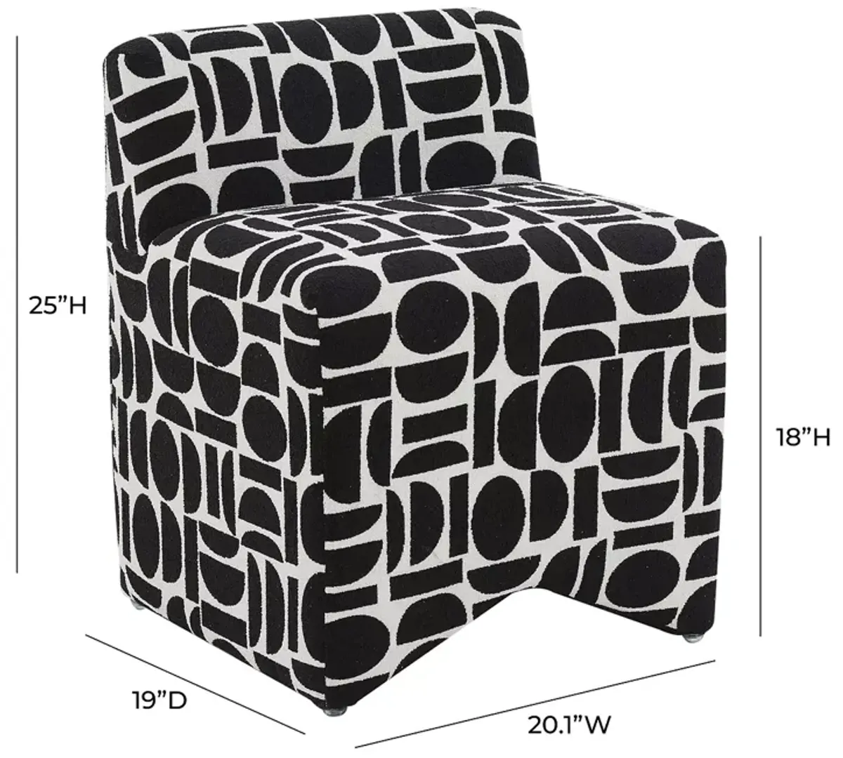 TOV Furniture Pippa Geometric Jacquard Weave Stool