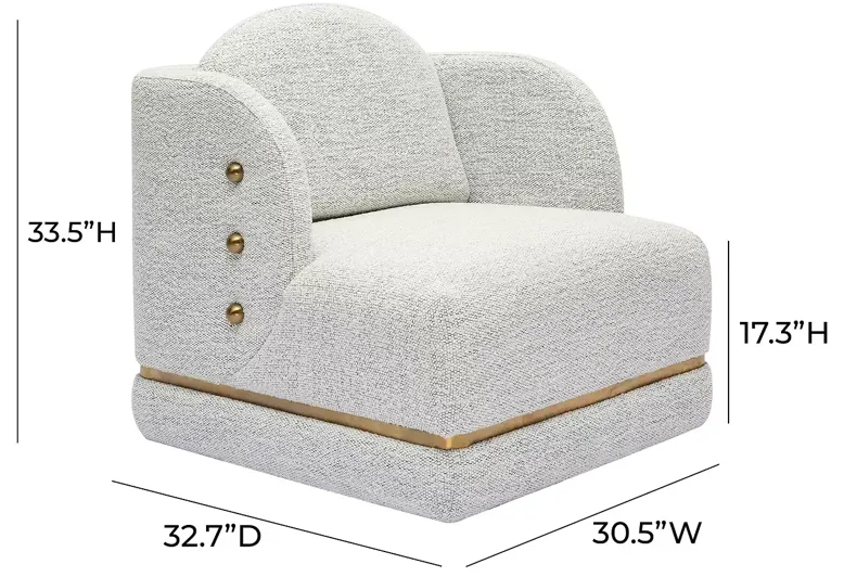 TOV Furniture Earl Nubby Cotton White Chenille Accent Chair