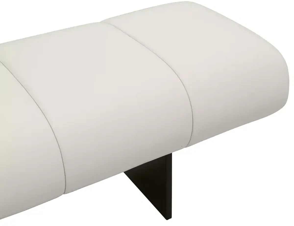 TOV Furniture Karol Cream Faux Leather Bench