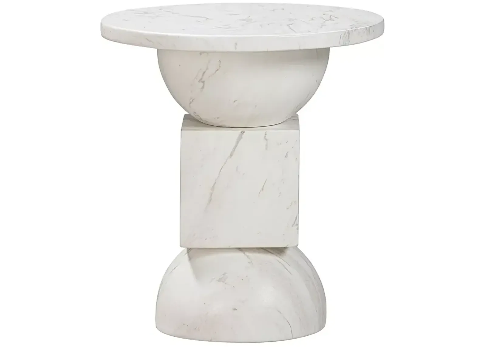 TOV Furniture Chip Marble Print Indoor / Outdoor Side Table