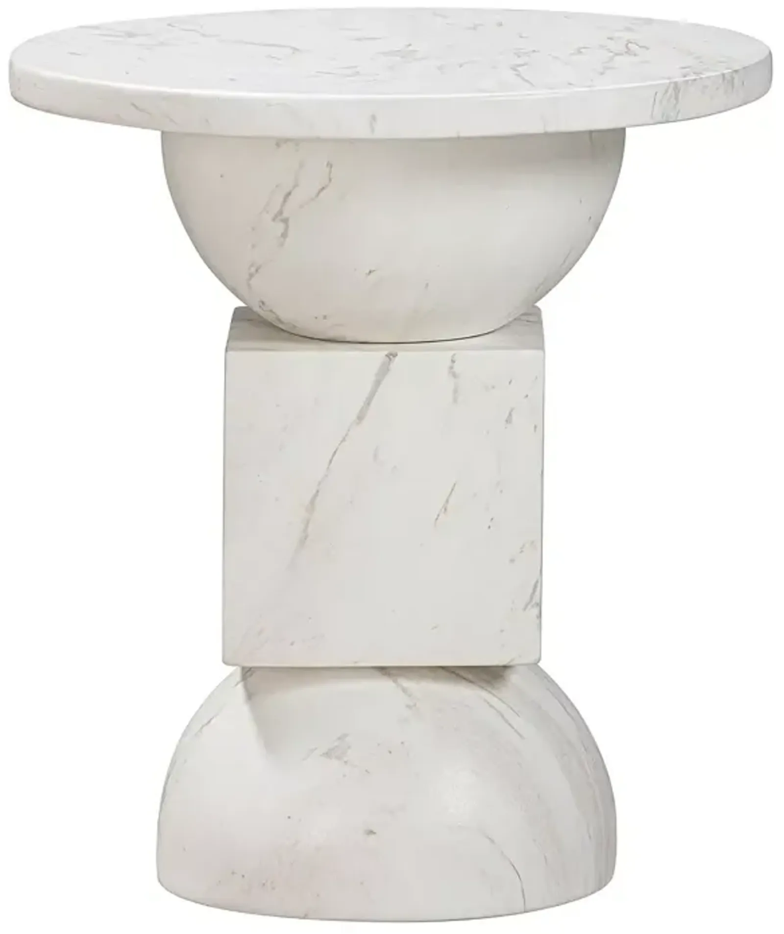 TOV Furniture Chip Marble Print Indoor / Outdoor Side Table