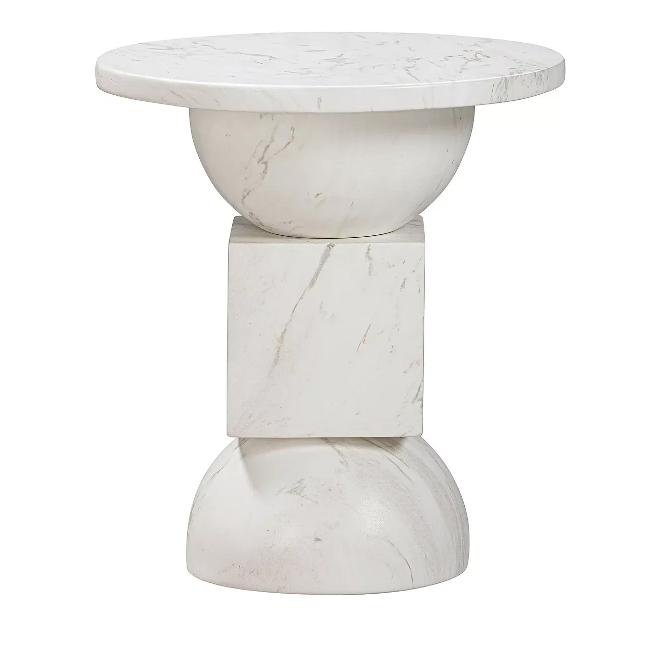 TOV Furniture Chip Marble Print Indoor / Outdoor Side Table