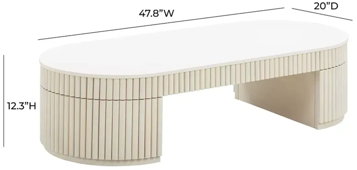 TOV Furniture Bella Cream Oval Coffee Table