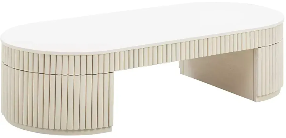 TOV Furniture Bella Cream Oval Coffee Table