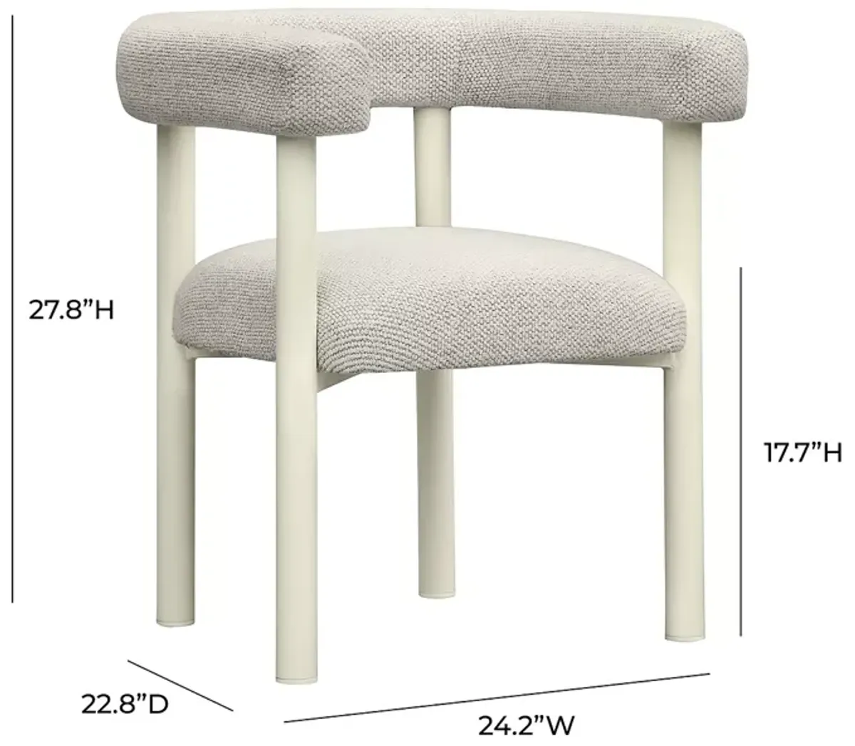 TOV Furniture Jackie Cream Outdoor Textured Dining Chair