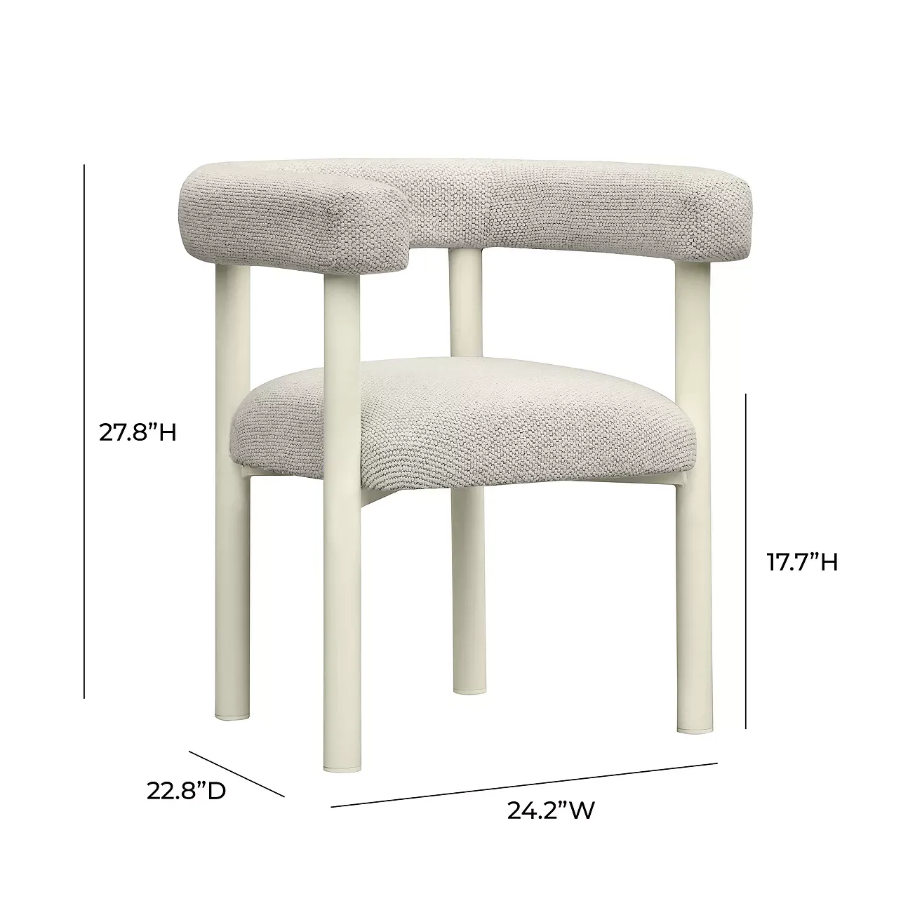 TOV Furniture Jackie Cream Outdoor Textured Dining Chair