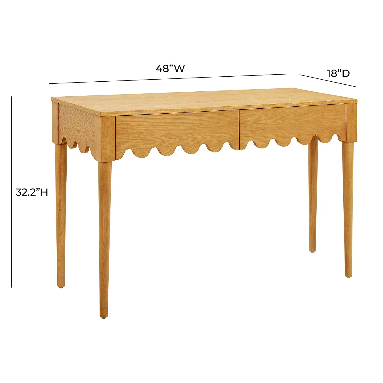 TOV Furniture Oodle Natural Ash 2-Drawer Desk