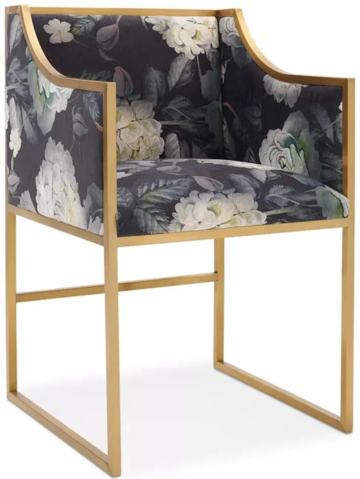 TOV Furniture Atara Floral Velvet Gold Tone Frame Chair