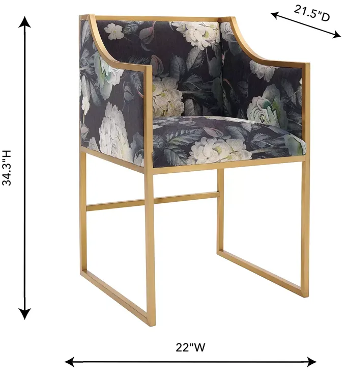 TOV Furniture Atara Floral Velvet Gold Tone Frame Chair