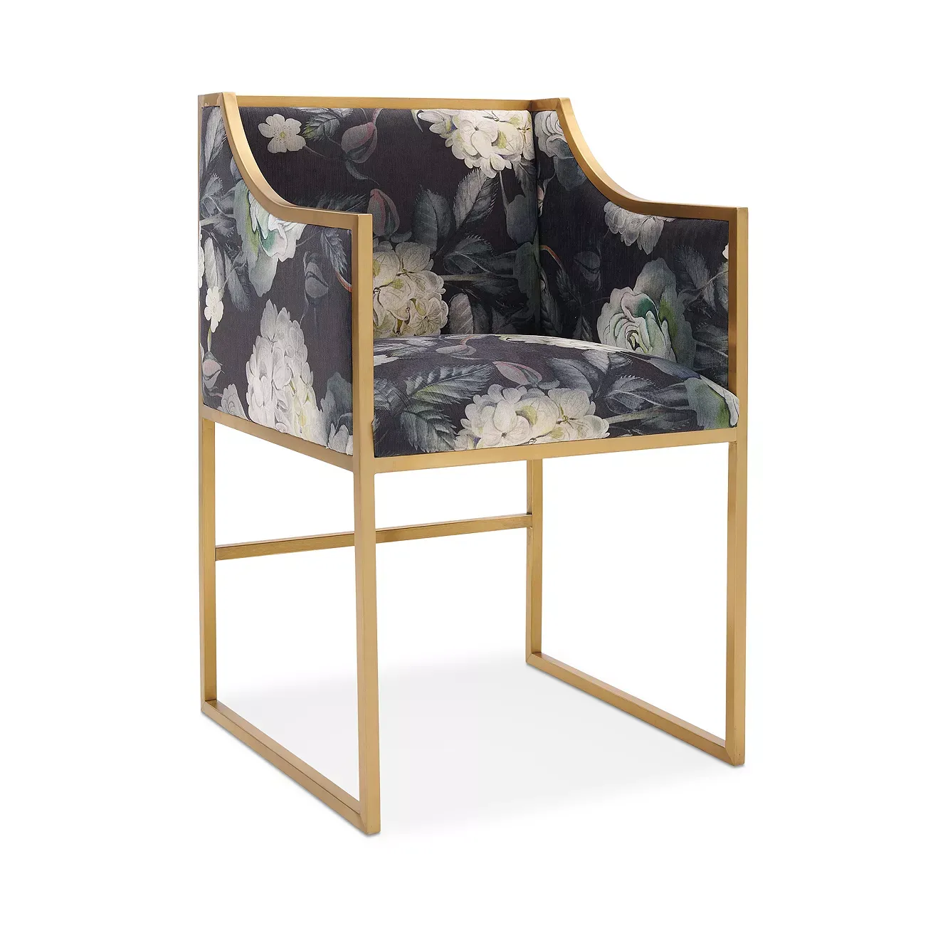 TOV Furniture Atara Floral Velvet Gold Tone Frame Chair