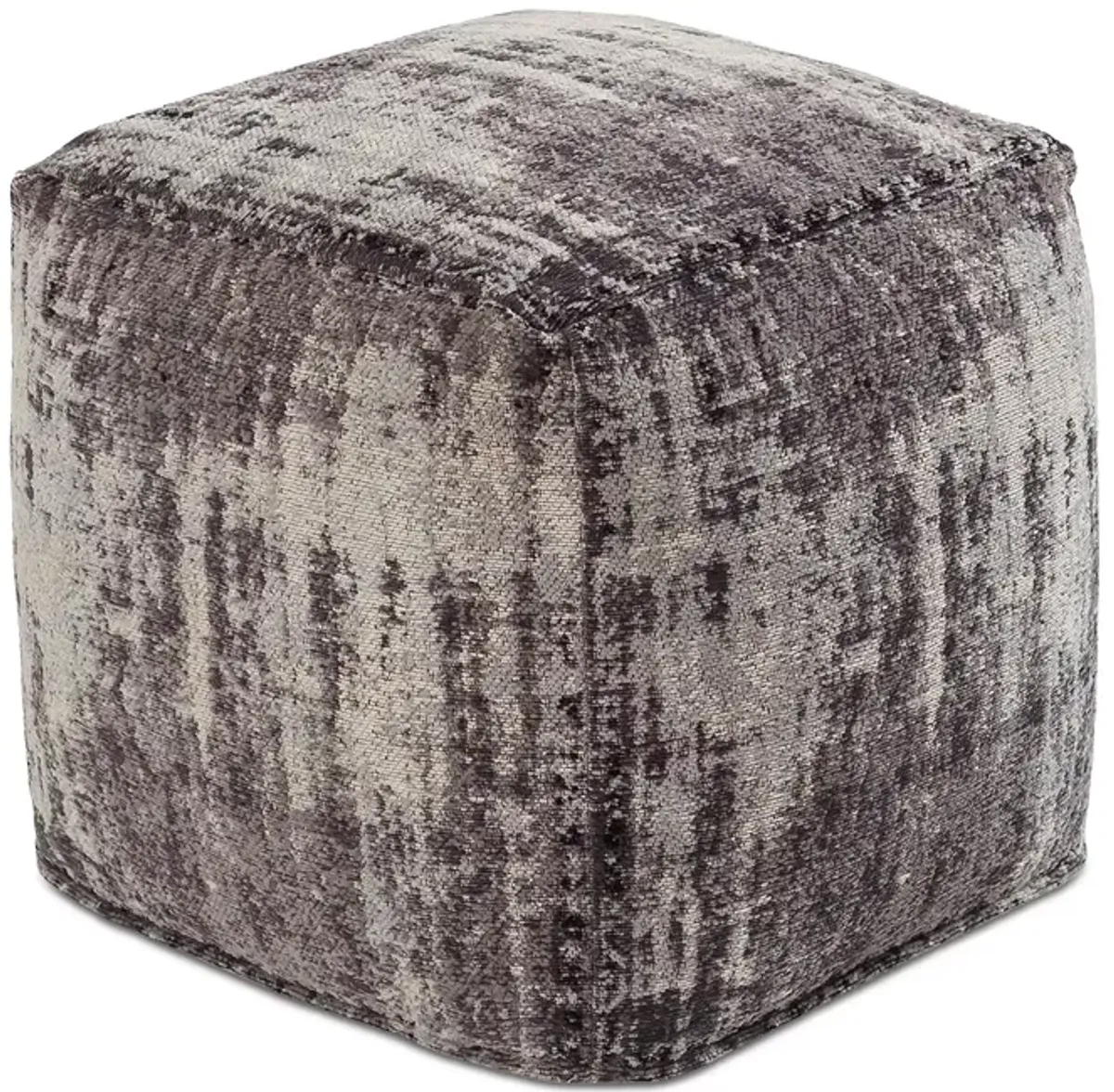 TOV Furniture Chenille Jacquard Pouf