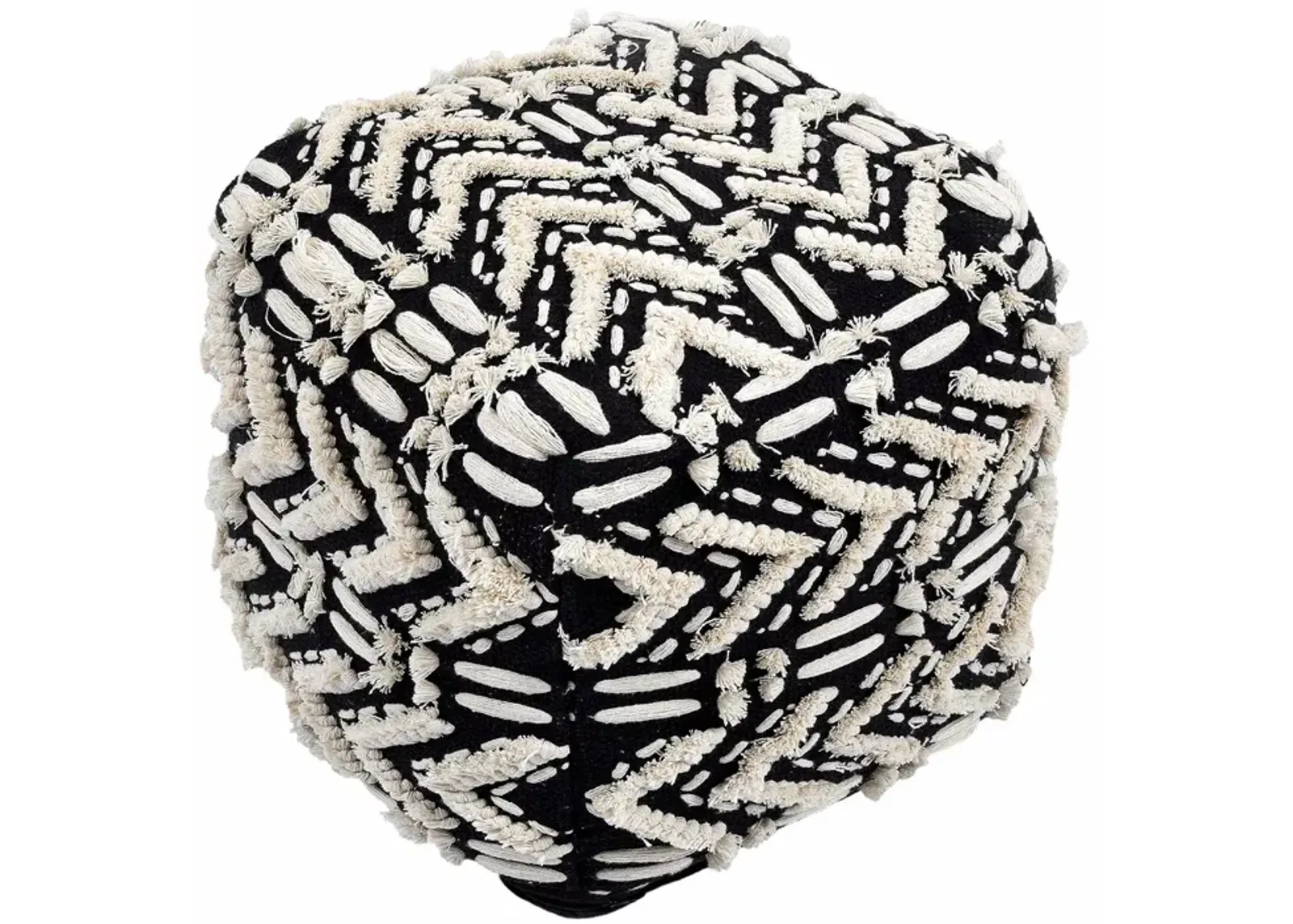 TOV Furniture Mariel Hand Woven Textured Pouf