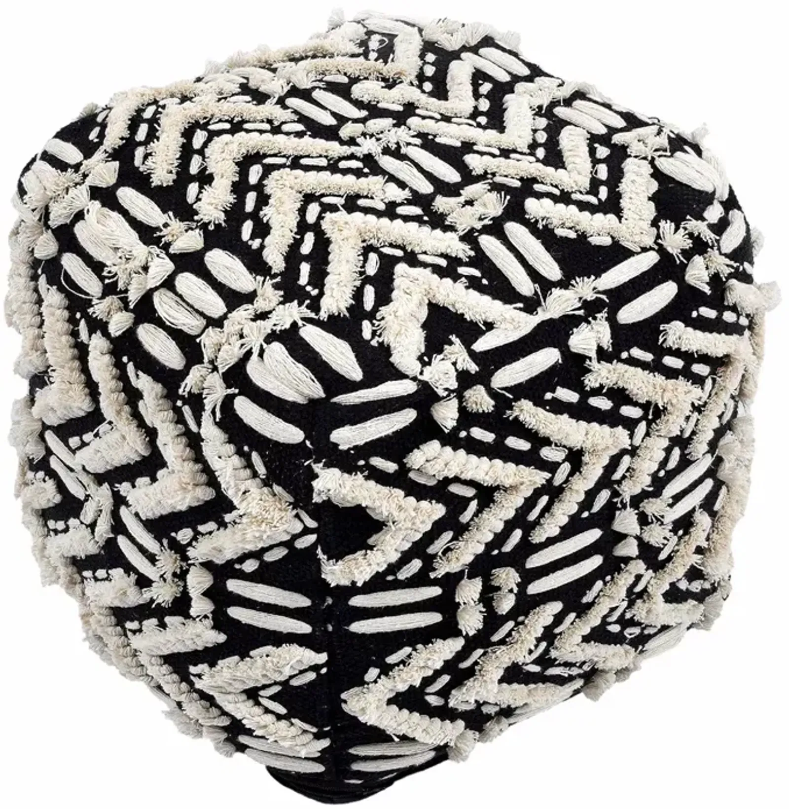 TOV Furniture Mariel Hand Woven Textured Pouf