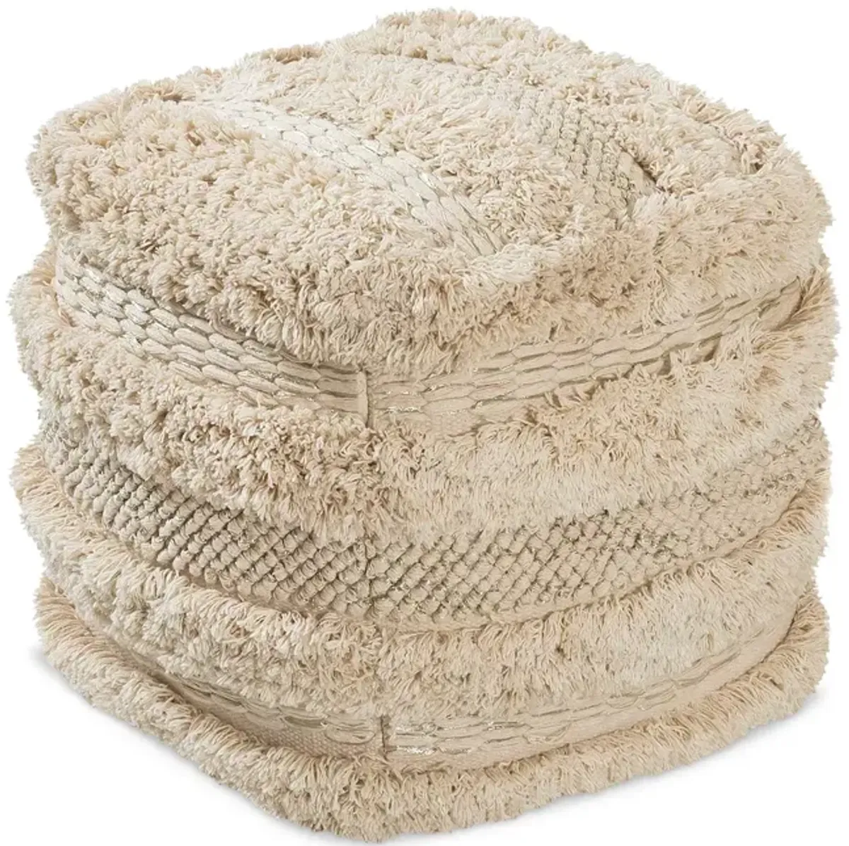 TOV Furniture Yorba Cotton Pouf