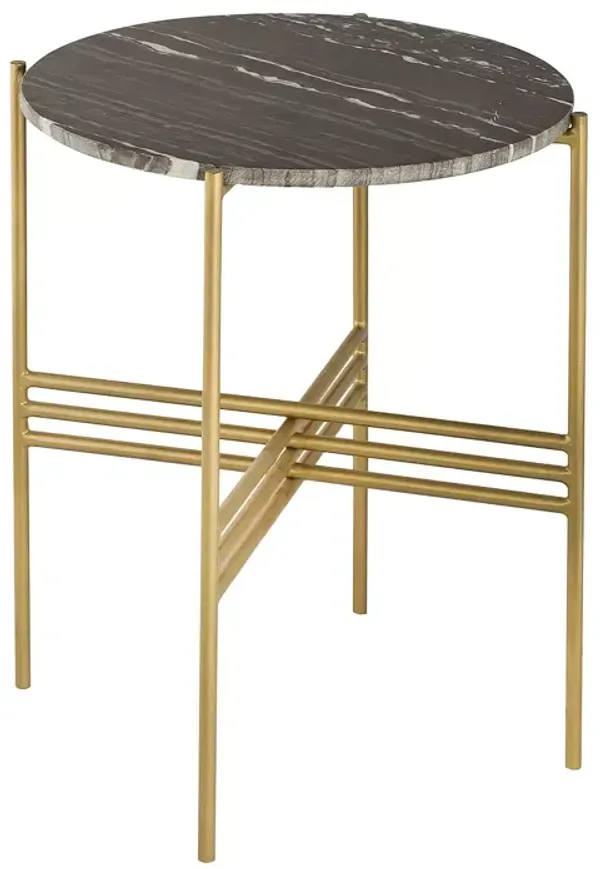 TOV Furniture Cress Marble Black Side Table