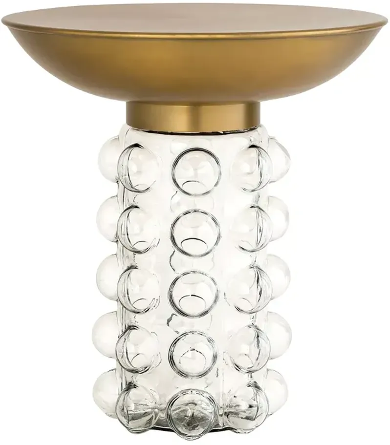TOV Furniture Bubble Glass/Brass Side Table