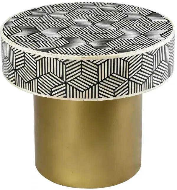 TOV Furniture Bone Inlay Round Side Table