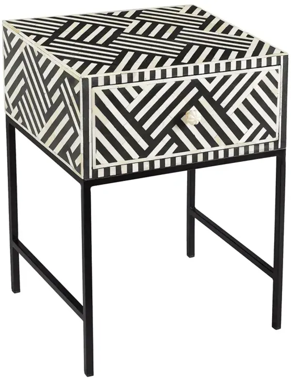 TOV Furniture Noire Bone Inlay Side Table