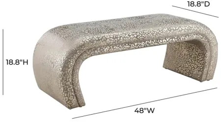 TOV Furniture Kenya Gilded Leopard Pattern Bench