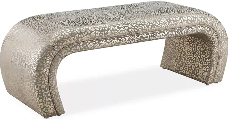 TOV Furniture Kenya Gilded Leopard Pattern Bench
