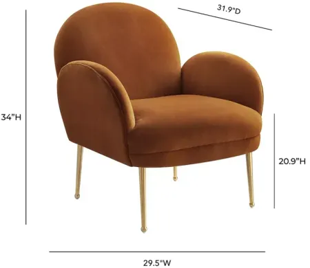 TOV Furniture Gwen Cognac Velvet Chair