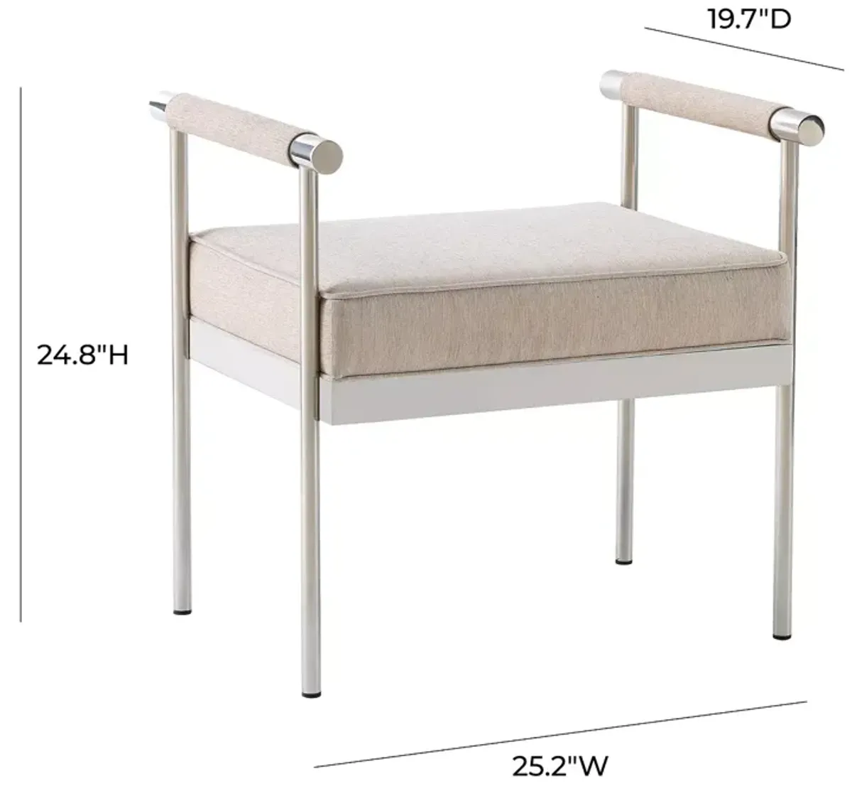 TOV Furniture Diva Velvet Bench