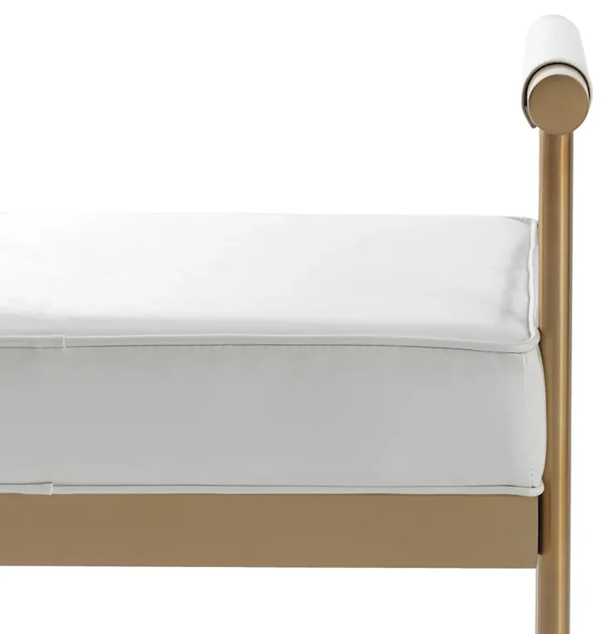 TOV Furniture Diva White Faux Leather Bench