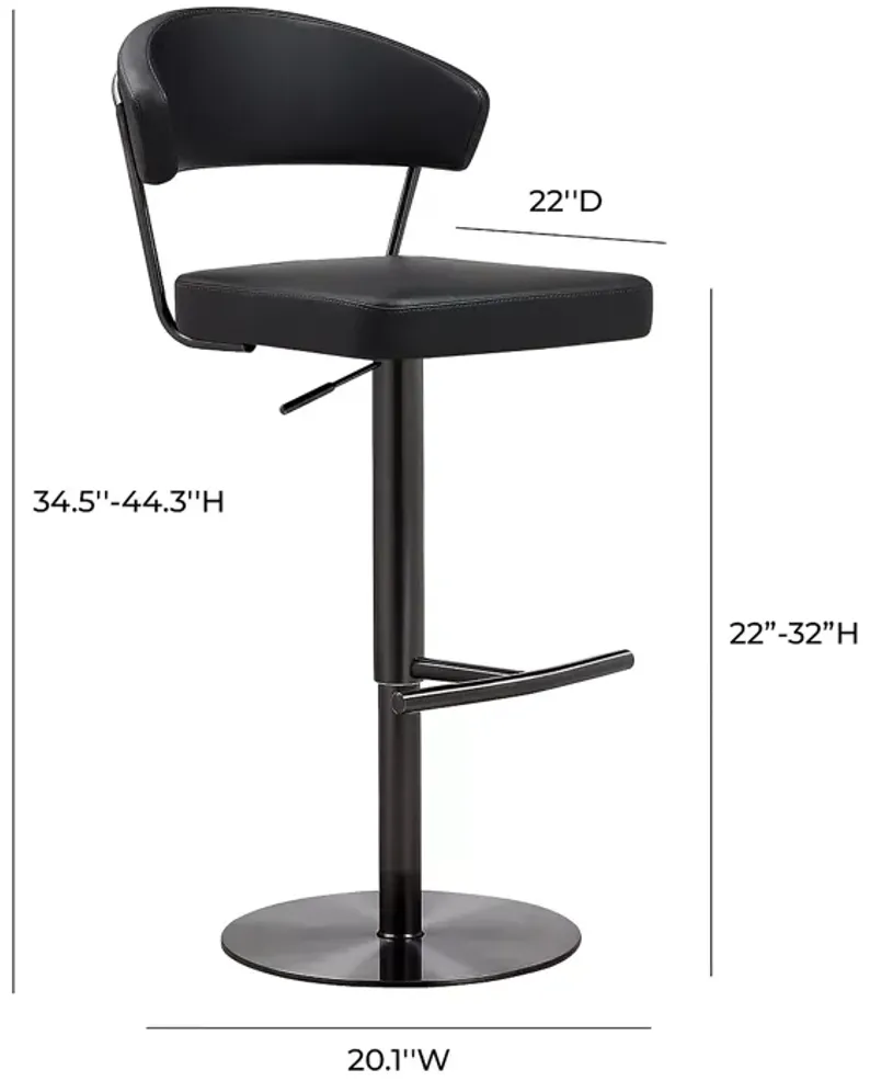 TOV Furniture Cosmo Black on Black Steel Barstool