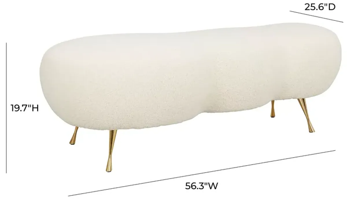 TOV Furniture Welsh Faux Shearling Bench