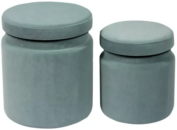 TOV Furniture Kris Velvet Storage Ottomans, Set of 2