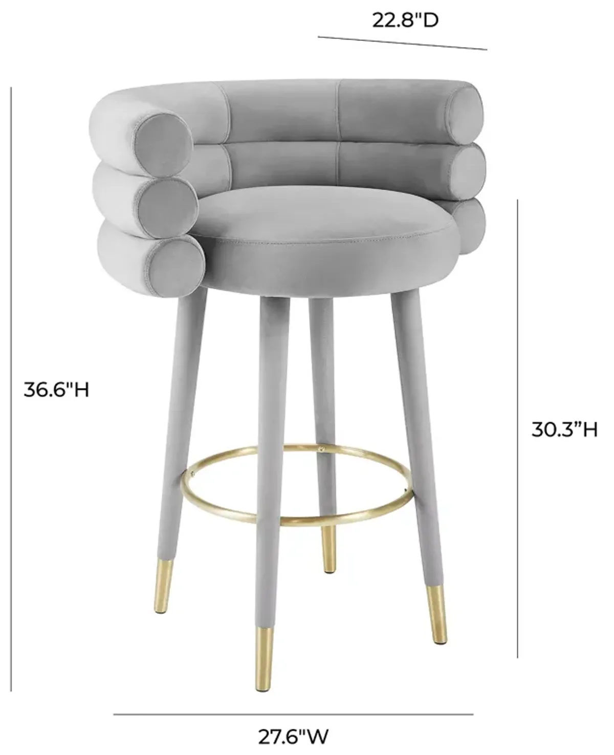 TOV Furniture Betty Velvet Barstool