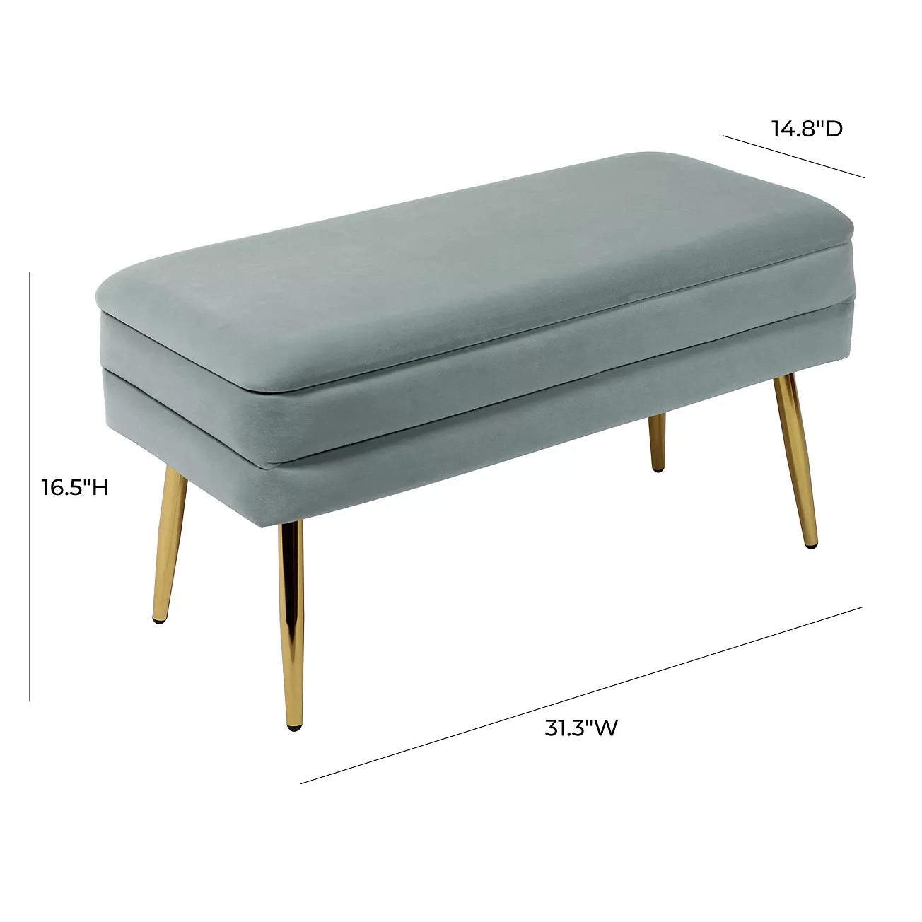 TOV Furniture Ziva Velvet Storage Bench