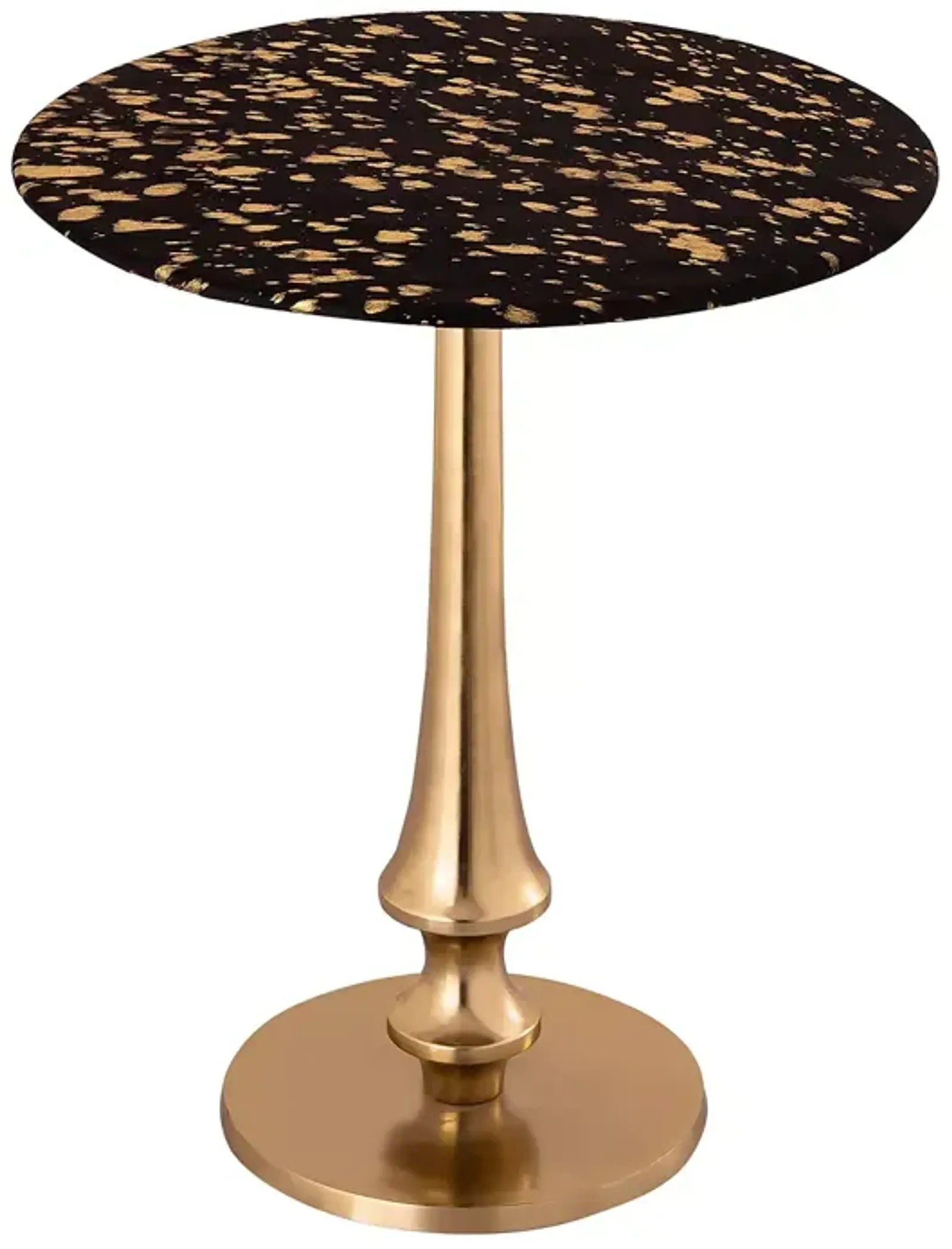 TOV Furniture Gold Tone Goathide Side Table