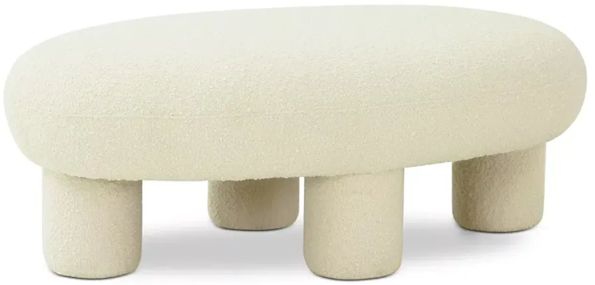 TOV Furniture Discus BouclÃ© Ottoman